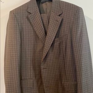 Designer CANALI Classic-Fit Wool Suit in Brown